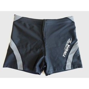 NWOT Yingfa Black/Gray 2.5" Inseam Draw String Swim Shorts Size L 165/90